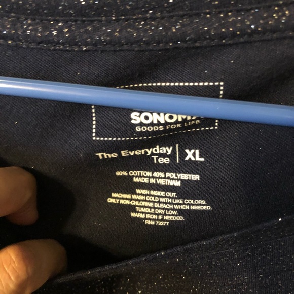 Navy blue sparkle long sleeve shirt - Picture 3 of 3